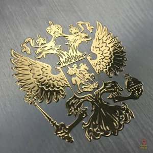 Sticker aigle bicéphale russe doré pour voiture