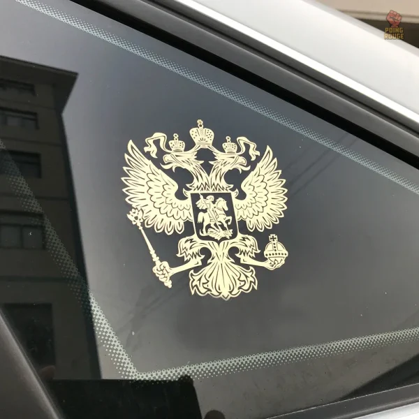 Sticker véhicule aigle russe doré, style communiste