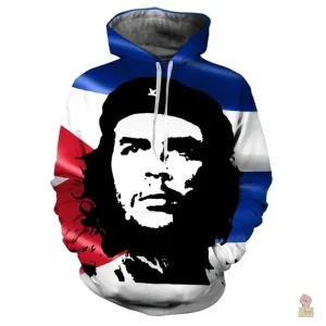 Vêtement tendance bleu, sweat à capuche avec design 3D