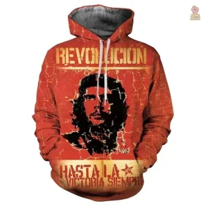 Sweat à capuche 3D "Revolución" au design communiste