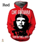 Sweat à capuche rouge 3D au style communiste