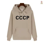 Haut minimaliste blanc avec capuche CCCP