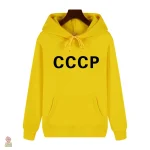 Pull à capuche blanc avec logo CCCP