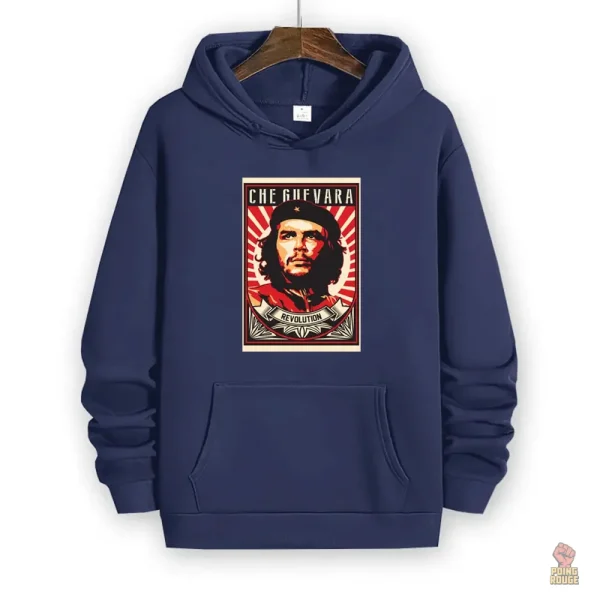 sweat-a-capuche-che-guevara-bleu-marine-1 Sweat à capuche bleu marine de style communiste