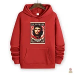 Sweat à capuche rouge style communiste