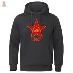 Sweat à capuche gris anthracite CCCP étoile dorée