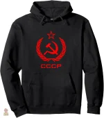 Sweat à capuche noir CCCP couronne lauriers