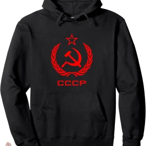 Sweat à capuche noir CCCP couronne lauriers