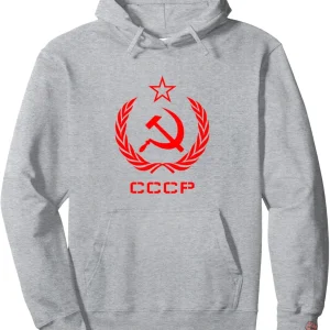 Sweat communiste noir avec motif couronne lauriers