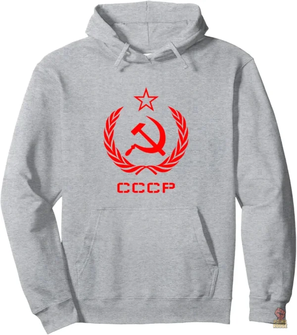 Sweat communiste noir avec motif couronne lauriers