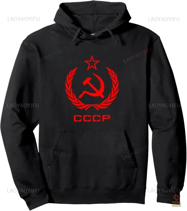 Pull à capuche noir avec motif emblématique