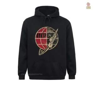 Sweat à capuche noir CCCP Vostok 1962 vintage