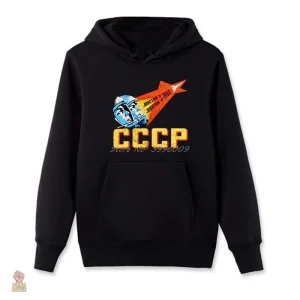 Sweat à capuche noir CCCP Vostok Cosmonaut