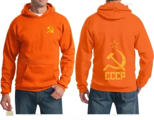Sweat rouge vintage avec symbole CCCP faucille et marteau