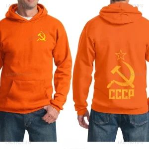 Sweat rouge vintage avec symbole CCCP faucille et marteau