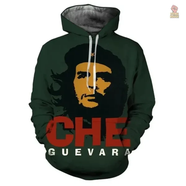 Vêtement décontracté vert, sweat à capuche avec message iconique