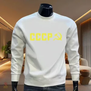 Sweat communiste bleu marine avec motif faucille et marteau