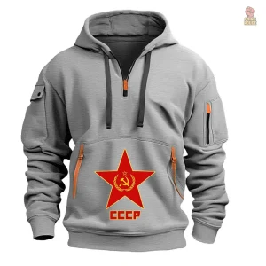Sweat communiste avec fermeture éclair demi-zip
