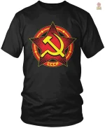 T-shirt avec motif étoile et faucille communiste