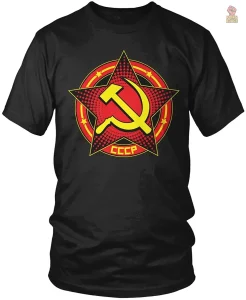 T-shirt avec motif étoile et faucille communiste
