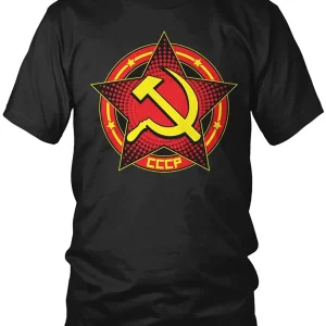 T-shirt avec motif étoile et faucille communiste