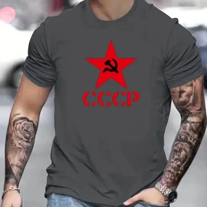 T-shirt en coton avec design CCCP