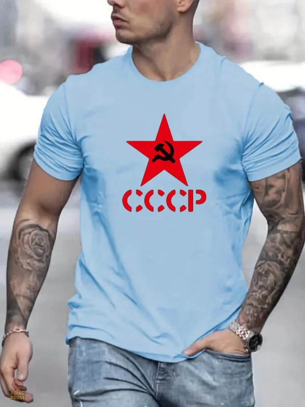 Design étoile rouge sur T-shirt CCCP