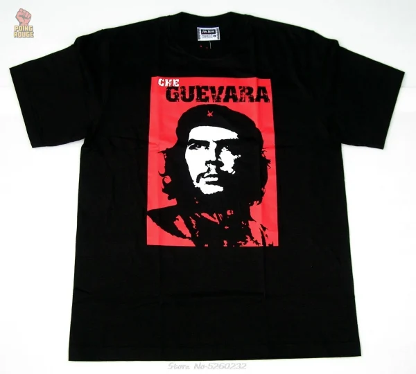 t-shirt-che-guevara-affiche-rouge-1 T-shirt rouge avec affiche communiste emblématique