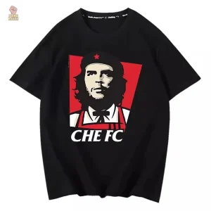 Design graphique emblématique de Che Guevara sur un t-shirt noir