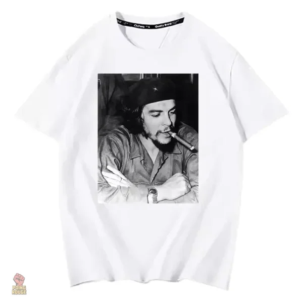 T-shirt blanc Moment Cigare, style communiste
