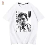 T-shirt portrait jeune élégance blanc