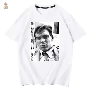 T-shirt portrait jeune élégance blanc