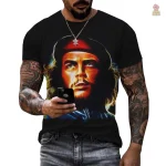 T-shirt Che Guevara portrait néon noir