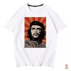 T-shirt révolutionnaire blanc avec motif soleil