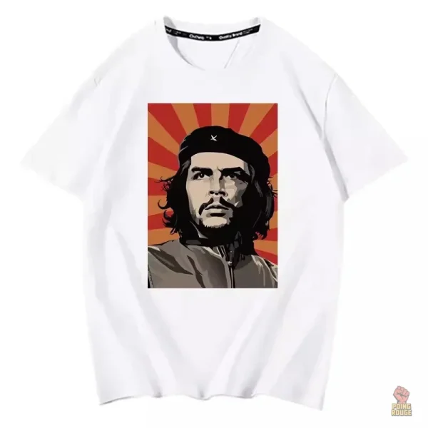 T-shirt révolutionnaire blanc avec motif soleil