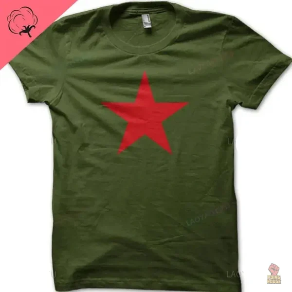 Style rétro avec étoile communiste sur T-shirt