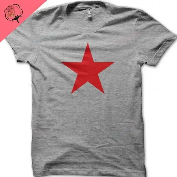 T-shirt à message politique, étoile rouge
