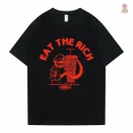 Design audacieux "Eat the Rich" sur tee-shirt