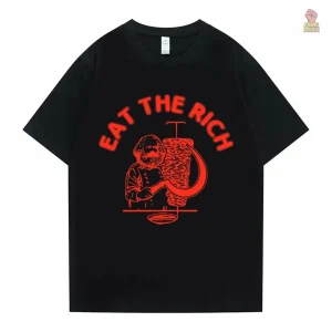 Design audacieux "Eat the Rich" sur tee-shirt