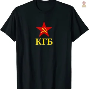 T-shirt KGB minimaliste avec étoile rouge en cyrillique