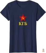 Design élégant en cyrillique, étoile rouge sur T-shirt KGB