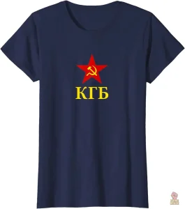 Design élégant en cyrillique, étoile rouge sur T-shirt KGB