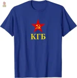 Vêtement tendance KGB, T-shirt cyrillique en étoile rouge
