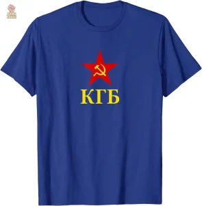 Vêtement tendance KGB, T-shirt cyrillique en étoile rouge