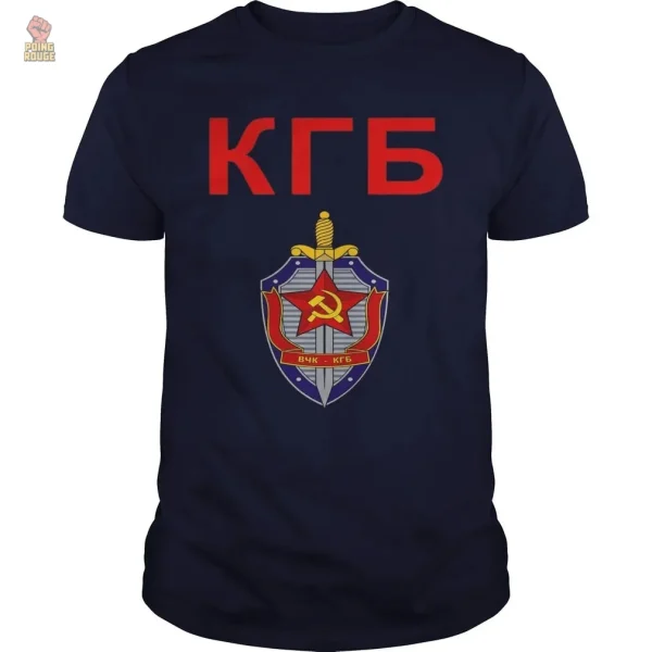 T-shirt KGB, design emblématique en écriture cyrillique