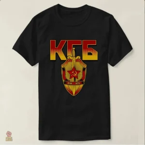T-shirt KGB rouge or avec emblème VCK KGB