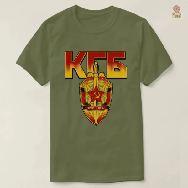 T-shirt VCK KGB, emblème en or sur fond rouge