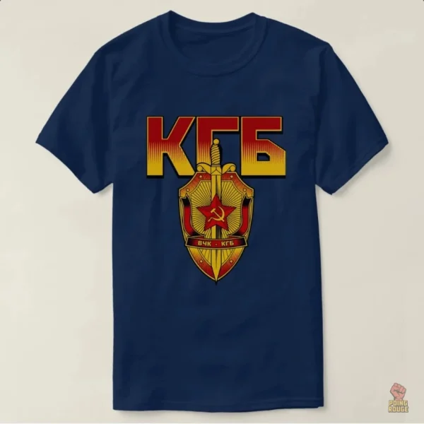 T-shirt KGB, vêtement tendance avec logo sur la poitrine
