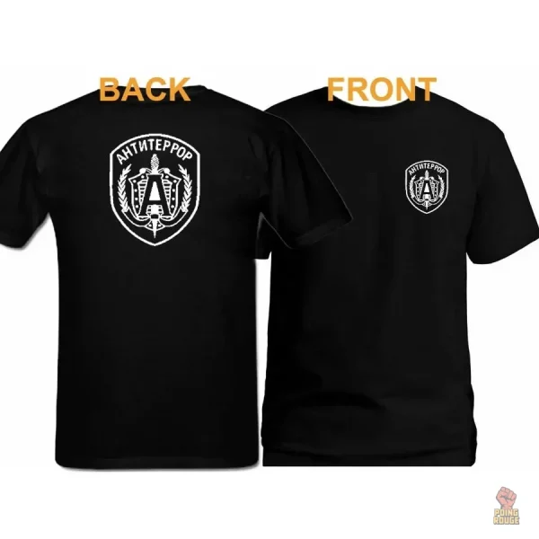 T-shirt militaire avec motif antiterroriste distinctif