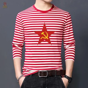 T-shirt communiste avec motif marin étoilé